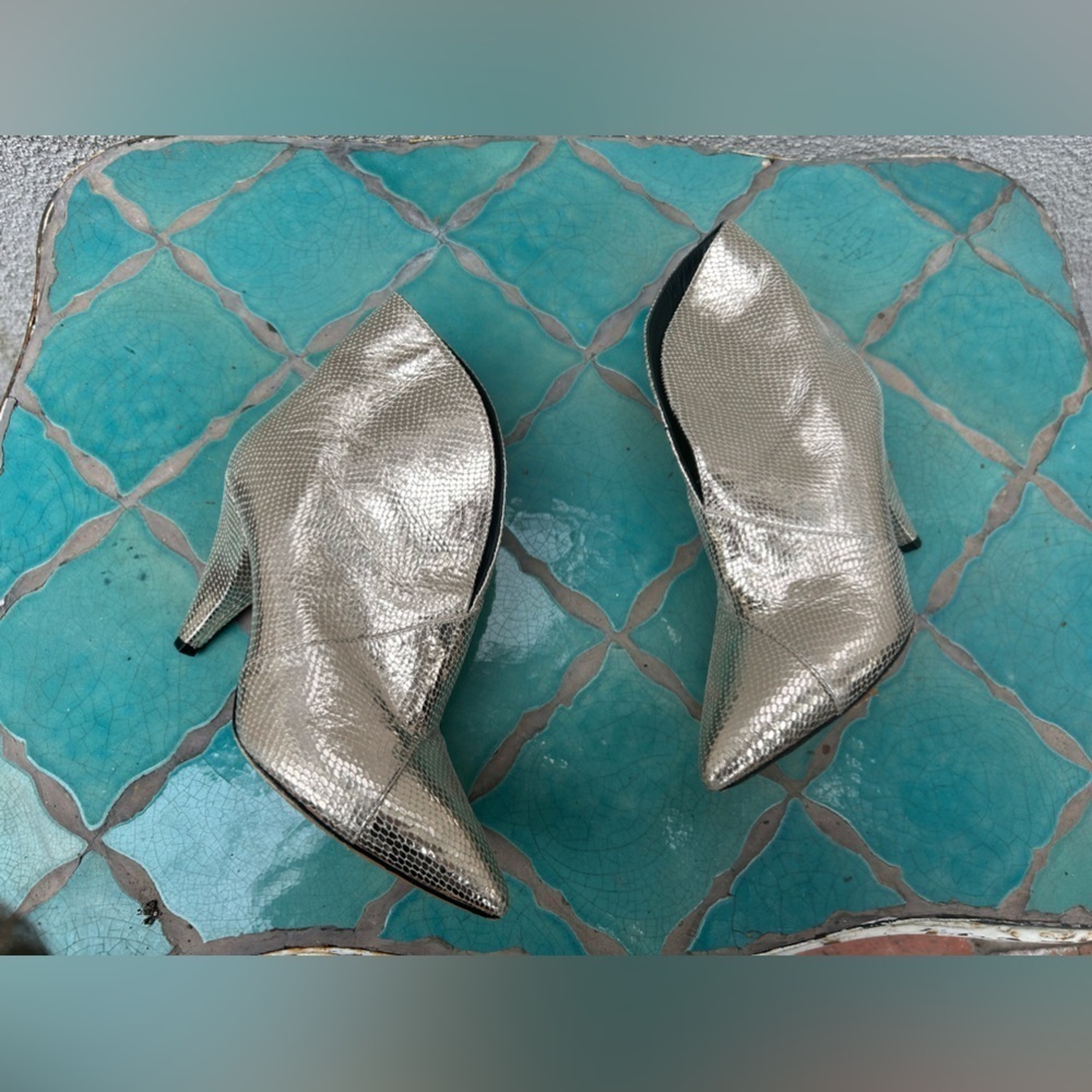 Isabel Marant Archenn Heeled Booties Snakeskin metallic Gold Size 36 6 - Picture 11 of 13